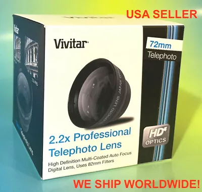 VIVITAR HD 2.2x TELEPHOTO LENS 72mm ZOOM TELE> To Nikon AF-S 18-200mm 1:3.5-5.6 • $44.55